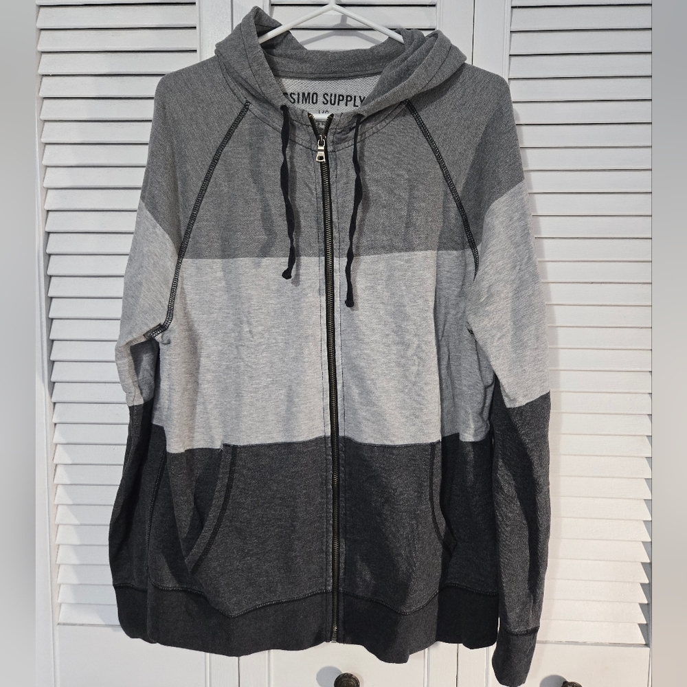 Mossimo Supply Co. Men's Zip-Up Gray Colorblock Sweater